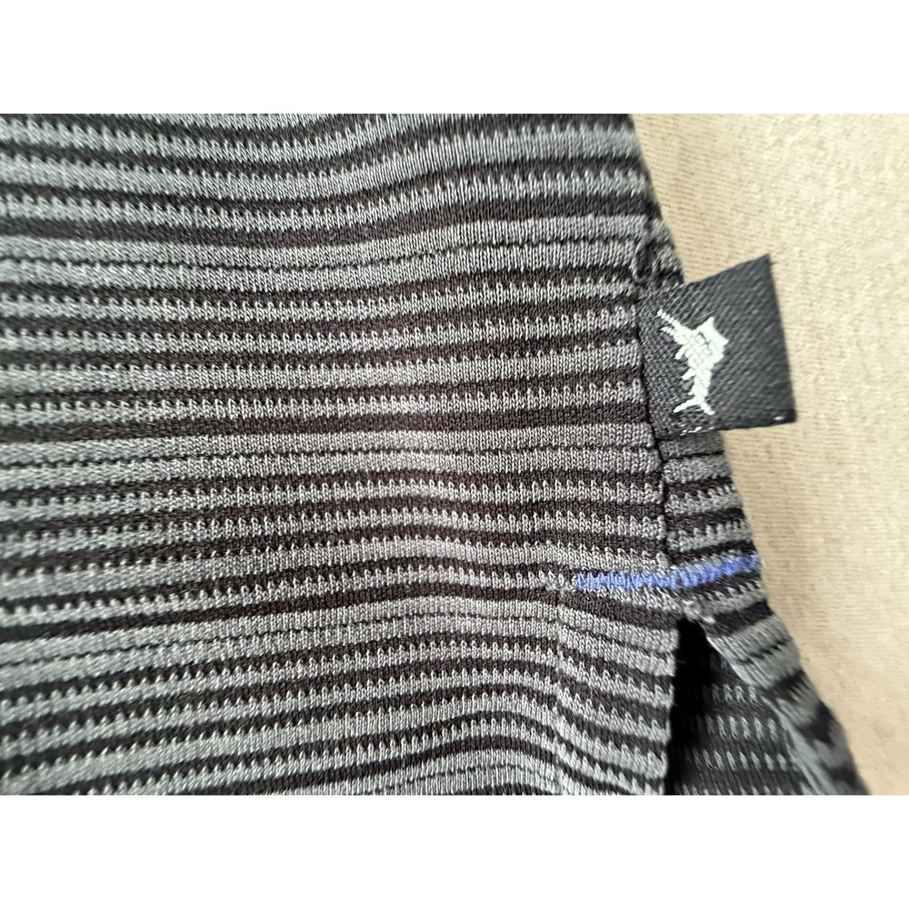 Tommy Bahama Men's Black Stripe Short Sleeve Cotton Poli Tshirt View 5